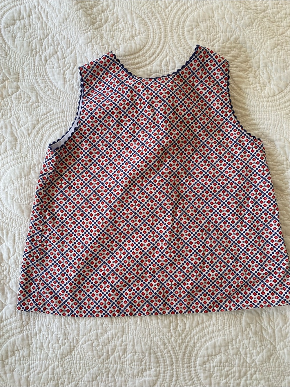 bella bliss Red & Blue Diamond-Print Sleeveless Girls Tank Size 4